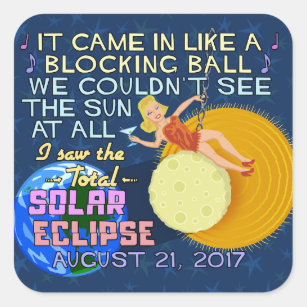 Sticker Carré Total Éclipse Solaire Août 21 2017 Amusant América
