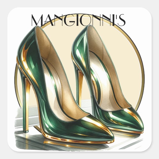 Sticker Carré Toucher les talons hauts (Devant)