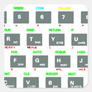 Sticker Carré Touches de clavier de spectre Sinclair ZX