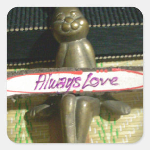 Sticker Carré Toujours Amour Inspirant Lapin Art Impression Desi