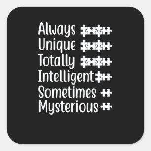 Sticker Carré Toujours Pièce de Puzzle Unique Inspiration Autism