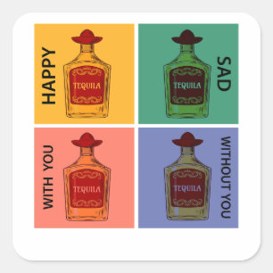 Sticker Carré Toujours Tequila