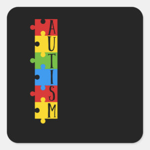 Sticker Carré Toujours Unique Sensibilisation à l'autisme