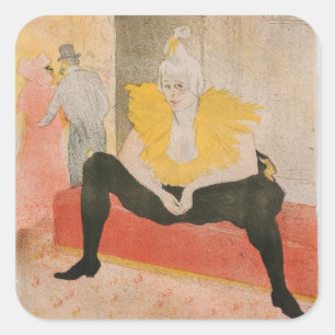 Sticker Carré Toulouse-Lautrec - Mademoiselle Cha-u-kao assise