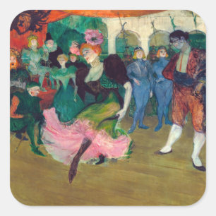 Sticker Carré Toulouse-Lautrec - Marcelle Lender, Danse Bolero