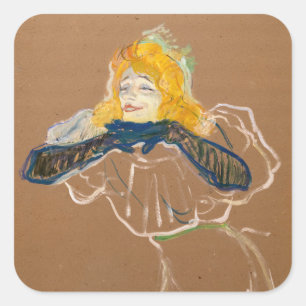 Sticker Carré Toulouse-Lautrec - Yvette Guilbert chantant
