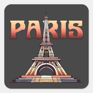 Sticker Carré Tour Eiffel Paris France
