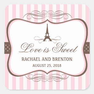 Sticker Carré Tour Eiffel Paris Mariage