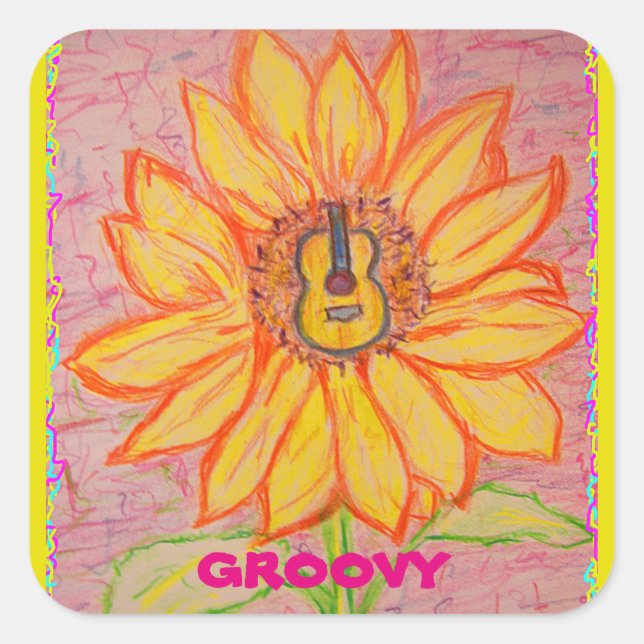Sticker Carré Tournesol acoustique super (Devant)