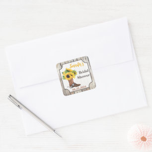 Sticker Carré Tournesols dans une Baby Shower de mariage avec un