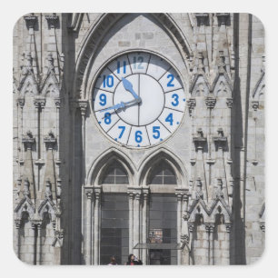 Sticker Carré Tours de l'horloge à la Basilique nationale, Équat