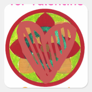 Sticker Carré Tous les coeurs rentrent à la maison pour l'art Va