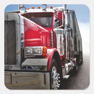 Sticker Carré Tous les Trucker américains