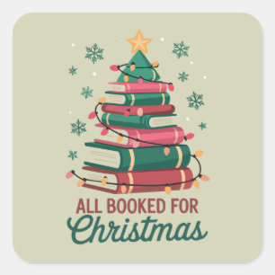 Sticker Carré Tous Réservés Pour Noël Bibliothécaire Amoureux De