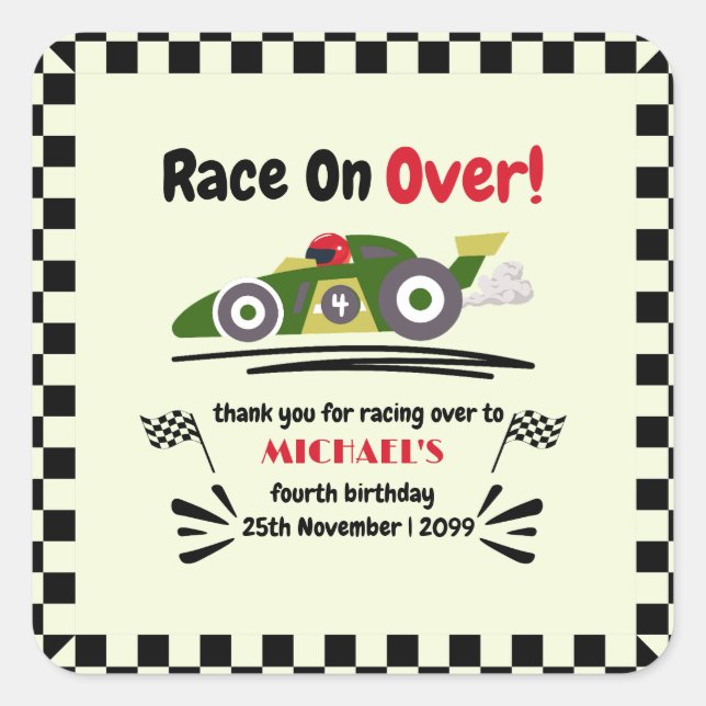 Sticker Carré Tout âge Anniversaire Prêt Ensemble Devenez écolo  (Devant)