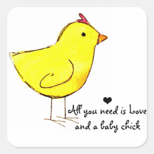 Sticker Carré Tout ce dont vous avez besoin, c'est de l'amour et