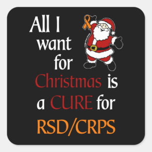 Sticker Carré Tout ce que je veux pour Noël/Père Noël...RSD/CRPS