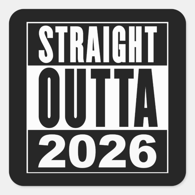 Sticker Carré Tout droit sorti de 2026 (Devant)
