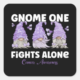 Sticker Carré Tout le cancer Lavender Ribbon Gnome