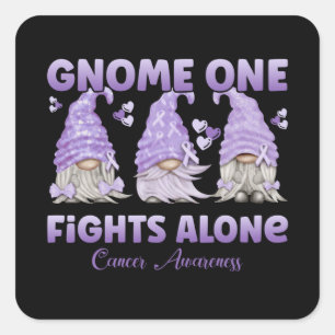 Sticker Carré Tout le cancer Lavender Ribbon Gnome