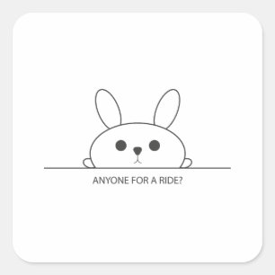STICKER CARRÉ TOUT LE MONDE POUR UNE ILLUSTRATION BUNNY