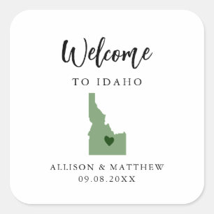 Sticker Carré Tout Mariage couleur Idaho Welcome Bag ou boîte