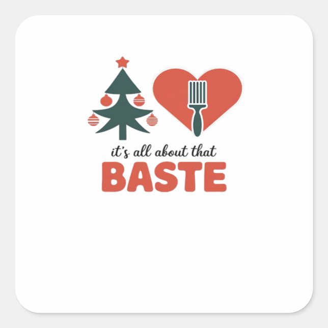 Sticker Carré Tout Sur Ce Baste Noël Classique (Devant)