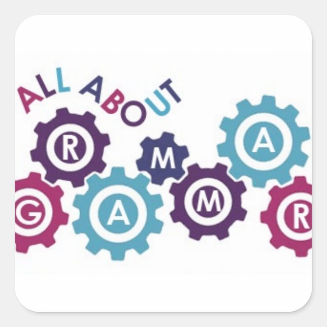 Sticker Carré Tout sur la grammaire (Devant)