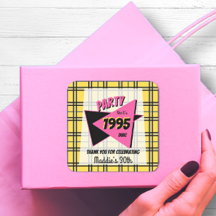 Sticker Carré TOUTE fête d'anniversaire personnalisée des années