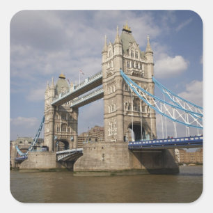 Sticker Carré Tower Bridge et la Tamise, Londres,