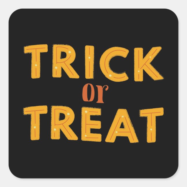 Sticker Carré Tracer ou traiter Halloween Éffrayant (Devant)