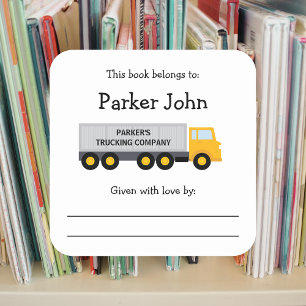 Sticker Carré Tracteur Trailer Camion plaque pour enfants