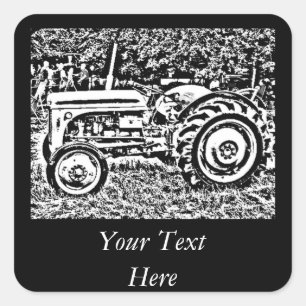 Sticker Carré tracteur vintage Gray massey fergison