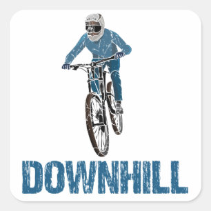 Sticker Carré Trail Mountain Biker Downhill