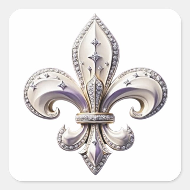 Sticker Carré Trails I Travel Fleur De Lis Design (Devant)