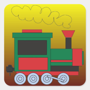 Sticker Carré Train