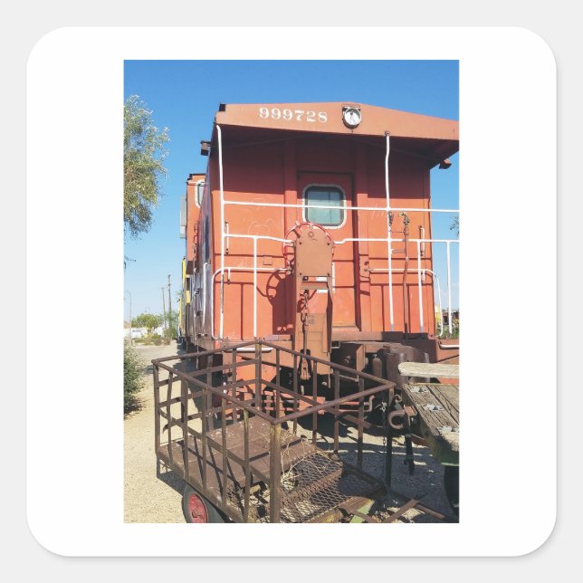 Sticker Carré Train Caboose (Devant)