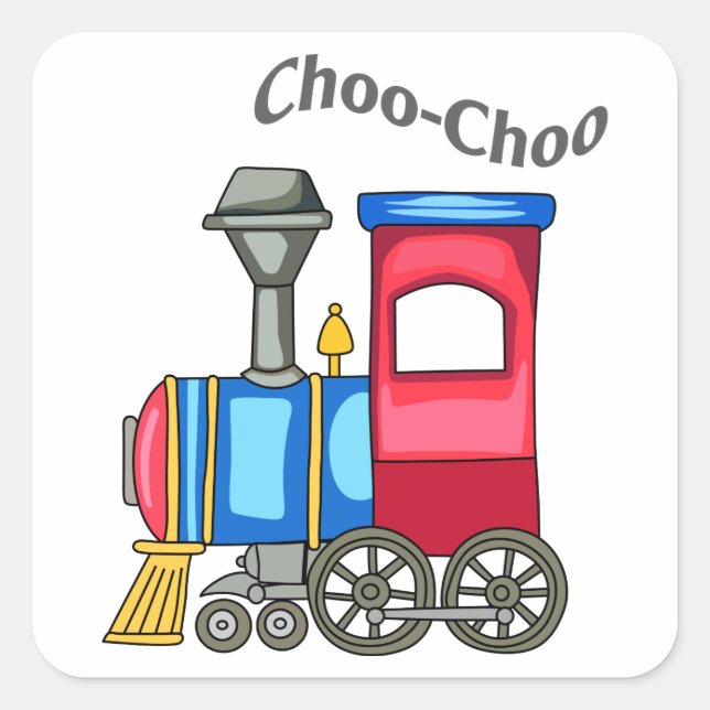 Sticker Carré Train Choo Choo (Devant)
