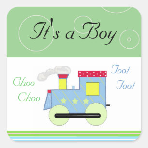 Sticker Carré Train Choo Choo Bébé Garçon