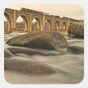 Sticker Carré Train over James