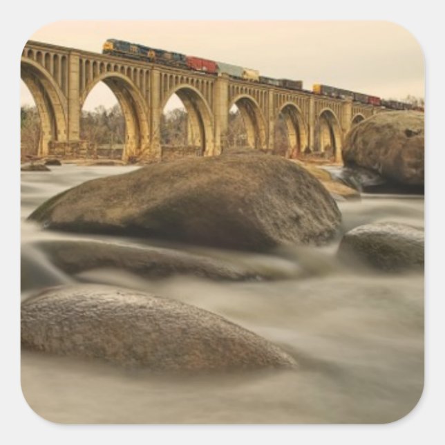 Sticker Carré Train over James (Devant)