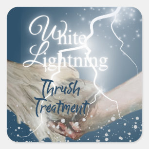 Sticker Carré traitement à la foudre blanche