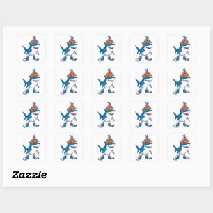 Sticker Carré Tralalero Tralala Anniversaire Cartoon Requin