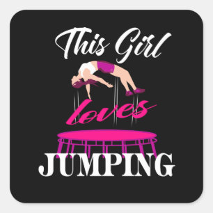 Sticker Carré Trampolines Idée cadeau Femmes Jumping Fitness