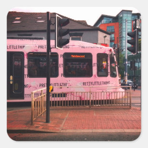 Sticker Carré Tramway rose