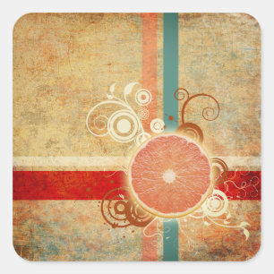 Sticker Carré Tranche d'agrumes Abstrait