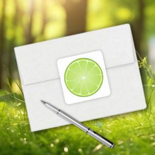 Sticker Carré Tranche de citron vert