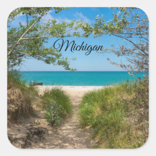 Sticker Carré Tranquillité du lac Michigan