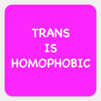 STICKER CARRÉ TRANS IS HOMOPHOBIC