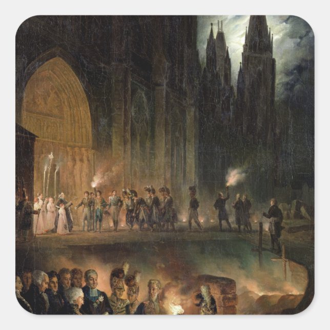 Sticker Carré Transfert des os de la famille royale (Devant)